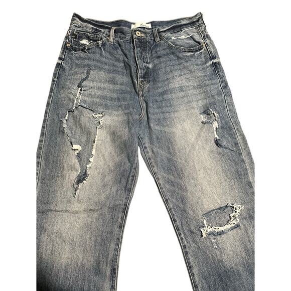 KanCan Montana Ultra High Rise 90's Flare Button Fly Jeans, Distressed, Sz 11/29 - Picture 1 of 9